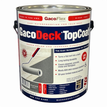Gaco 1 Gal Pewter GacoDeck Water-Based Elastomeric Top Coat DT02